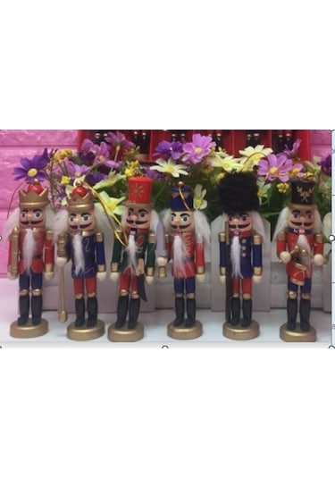 Kurşun Asker Ahşap Dekoratif Eşya 6lı Set 13cm Karışık Renk