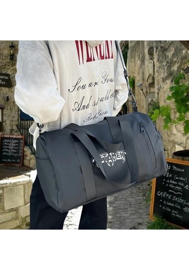 Sandwich Motion003 Spor Çantası - 1 Adet Büyük Kapasiteli Katlanır Fitness Çantası Siyah Siyah