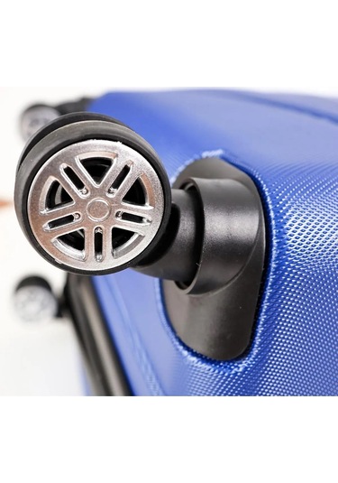 Yefa Dayanıklı Unisex 4 Tekerlekli Plastik Kabin Boy Valiz Siyah