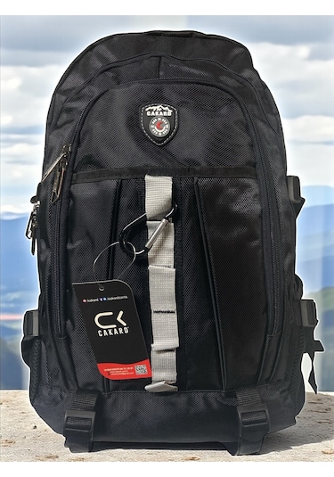 Su Geçirmez Ortopedik Çok Bölmeli Laptop Gezi Seyahat Kamp Dağcı Sırt Çantası Büyük 35cmx55cm Siyah