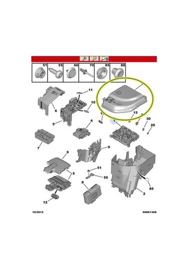 6500ca Sigorta Kutu Üst Kapak 307/c4/308