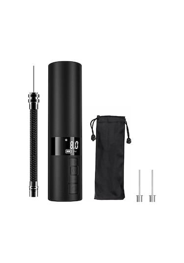 Mufunye 12 Psı Akıllı Spor Topu Hava Pompa, Dijital Göstergeli, El Fenerli, Taşınabilir, Pil İle Çalışır Lastik Uygun Değil