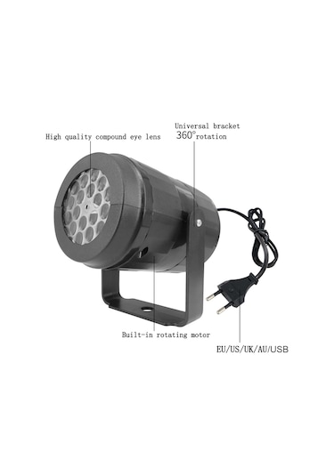 16 Desenli 4w Led Kar Tanesi Noel Dekorasyonu Projektör Işığı, Spec: Uk Plug Diğer
