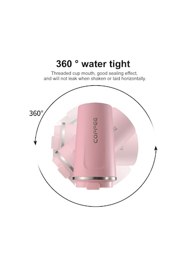 Ranyeek Akıllı Sıcaklık Gösteren 304 Çelik Termos Bardak, Dokunmatik Ekran, Çift Katlı Vakumlu, Araçta Kullanıma Uygun, 510ml Pembe Pembe