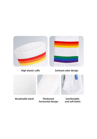 Folinda Erkek Tenis Çorapları Ağ Desenli - 25-28 Beden, Pamuklu, Nem Emici, Spandex İçerikli Beyaz