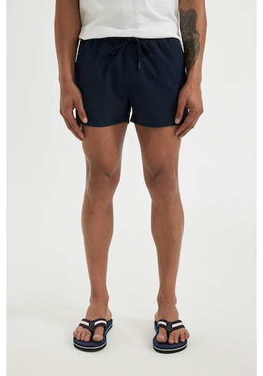 DeFactoFit Andy Baskılı Esnek Dokulu Kısa Boy Sporcu Deniz Şortu B5987AX24HSNV146 Lacivert