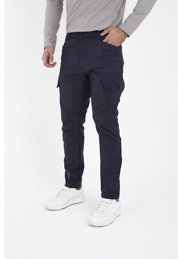 Camp Scoutland Camp593 Outdoor Softshell Su Ve Rüzgara Dayanıklı içi Polarlı Kışlık Erkek Lacivert Taktik Pantolon