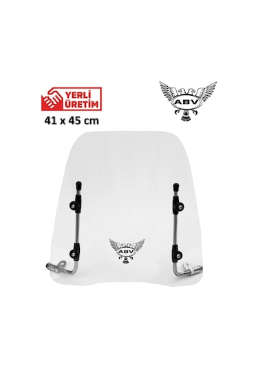 ABV Üniversal Şeffaf Siperlik 41 x 45 CM + Bağlantı Ekipmanı (Motosiklet Camı)