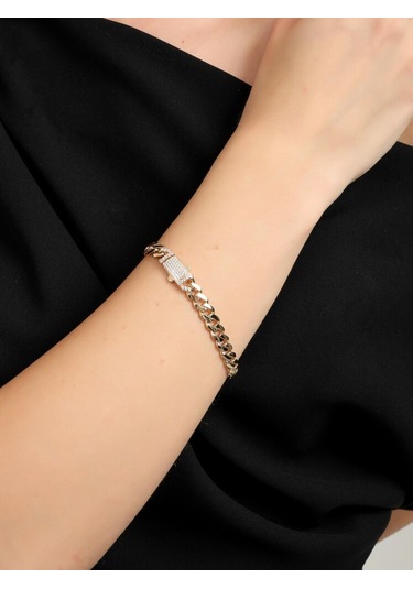 Altın Gurmet Bileklik İtaly Kilit 19 Cm En 5 Mm T14444 Renkli