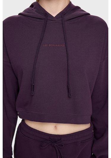 Les Benjamins Bayan Sweat Lb24fwessfuhd-303 Mor Mor