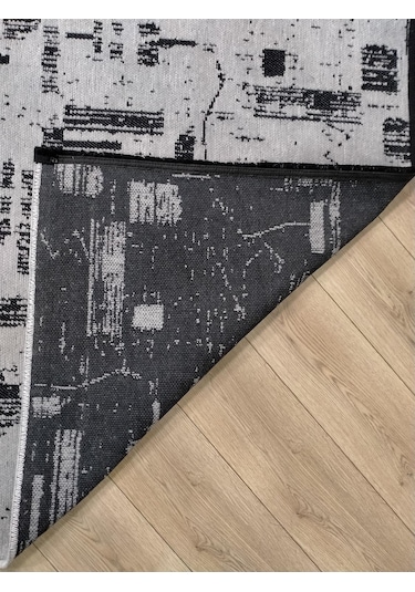 Çam Halı Bodrum Bdr 113 Gri Özel Latex Kaymaz Tabanlı Kilim