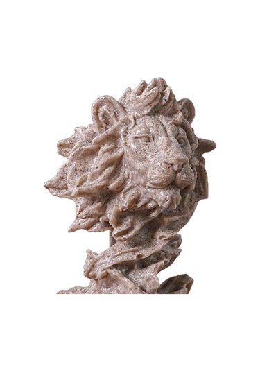 Suntek Magideal Aslan Kafası Heykeli El Sanatları Masa Kumtaşı-rengi