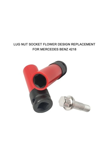 Novahub Mercedes-benz İçin 17mm 6-uçlu Çiçek Desenli Çelik Bijon Anahtarı - 1/2 Kare Bağlantı Gümüş Renk Versiyon