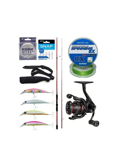 Yek Outdoor Spin Olta Seti Okuma Red Spin 8'0'' 243 Cm 7-28 Gr 2 Parça&okuma Ceymar Chd-2500a 7+1bb Olta Makinesi