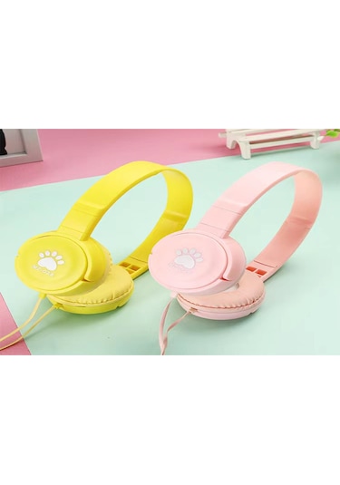 Hangfox Kulaküstü Kablolu Kulaklık 40mm Hoparlörlü 3.5mm Plug 1.2m Kablolu Mikrofonlu Tutturucu Pembe Model 026