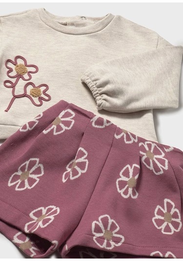 Mayoral Kız Bebek Şort Sweatshirt Takım 2262 Pembe
