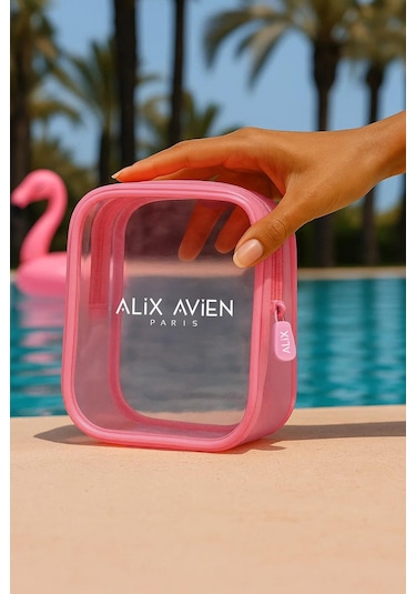 Alix Avien Pembe Mini Makyaj Çantası