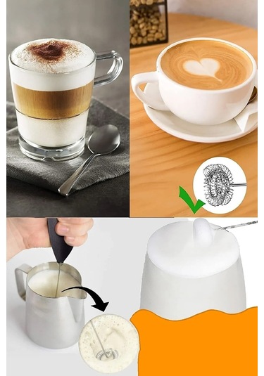 Mini Mixer Kahve Süt Köpürtücü Karıştırıcı Cappucino Mikser - Pra Gri