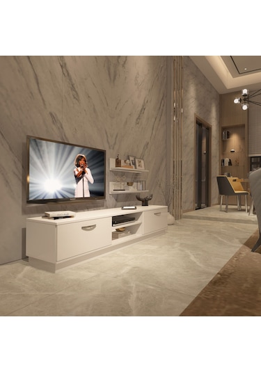 Decoraktiv Eko 4b Mdf Dvd Tv Ünitesi Tv Sehpası Beyaz