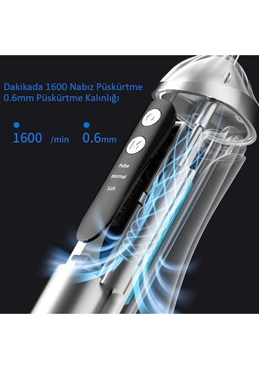 Valkyrie Şarj Edilebilir Diş Protez Bakım Ağız Duşu 4 Başlıklı Taşınabilir 1. Kalite Beyaz