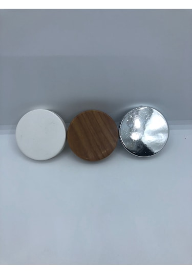 Plastik, 55 Mm Çapında Sade Ve Şık Dolap, Kitaplık, Mobilya Düğme Kulpu 5 Adet Krom Kaplama