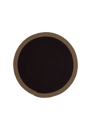 Cool Halı Luke 873 Siyah Yuvarlak Halı Bohem Örgü Hasır Kilim Dekoratif Mutfak Balkon Banyo Halısı