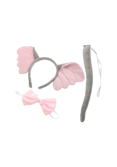 Fil Cosplay Aksesuarları Seti Fil Kulakları Başlık Kuyruk Papyonlu Hayvan Kostüm Aksesuarları Hy Diğer