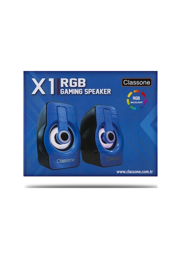 Classone X1 Black Rgb Gaming Hoparlör -Mavi
