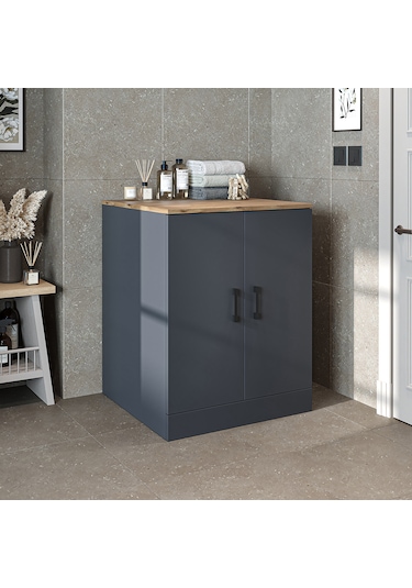 Çamaşır Kurutma Makinesi Alt Dolabı Kapaklı Banyo Alt Dolap Antrasit - Atlantik Çam Çamaşır Kurutma Makinesi Alt Dolabı Kapaklı Banyo Alt Dolap Antrasit - Atlantik Çam