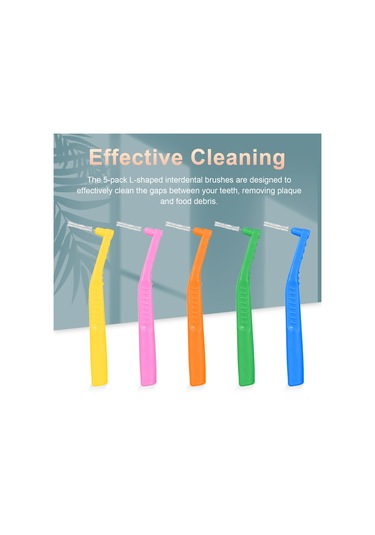 Moveevo 5'li Diş Arası Fırçası Seti - L Şekilli, 0.6mm, Çelik Saplı, Yeniden Kullanılabilir, Ağız Hijyeni İçin