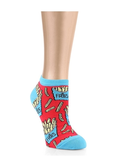 Ozzy Socks 5 Çift Eğlenceli Desenler Kadın Patik Çorap Ozzyp002 Çok Renkli