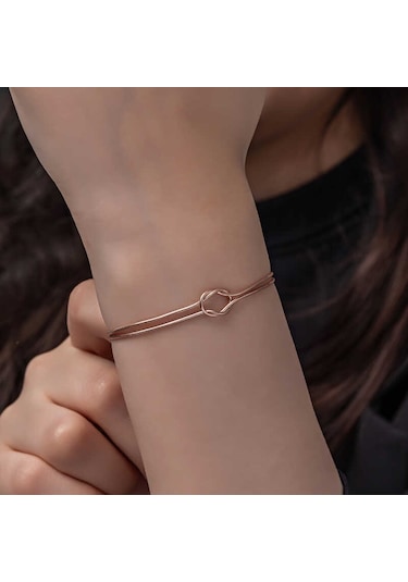 Cruse 925 Ayar Gümüş Rose Aşk Düğüm Kadın Bileklik