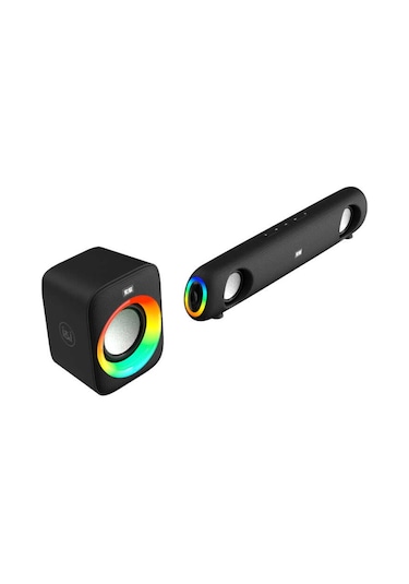 Soaiy SH11 Taşınabilir Kablosuz Bluetooth Speaker Hoparlör - Renkli Işıklı Ses Bombası - USB & Aux - ZORE-219772