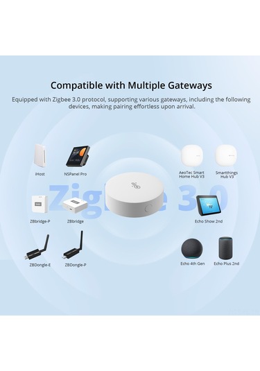 Lemestar "sonoff Snzb-02p Akıllı Zigbee 3.0 Sıcaklık Ve Nem Sensörü - Uzaktan Takip Ve Alarm Özellikli"
