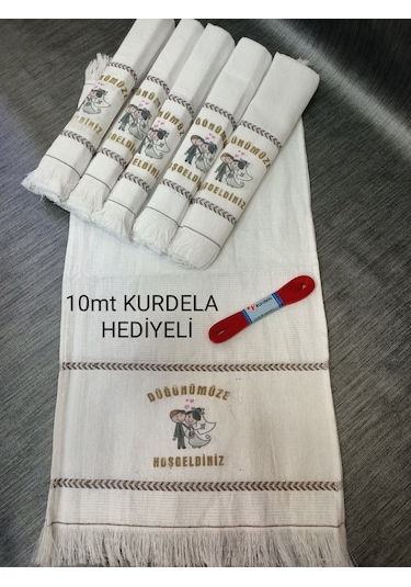 Dugun Havlusu 12 Adet Araba Havlusu (514944729) Beyaz