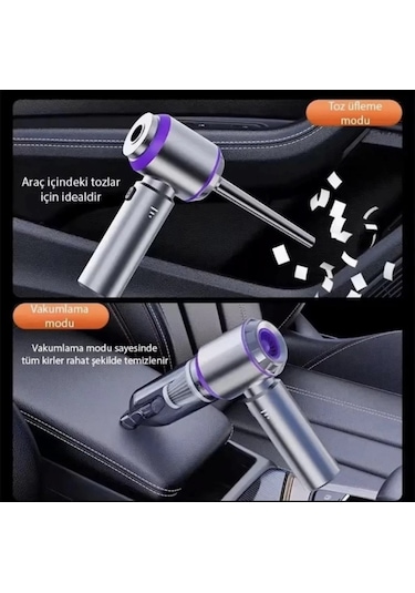 Harvox Araç İçi Kablosuz Şarjlı Mini Süpürge Ve Üfleme Fan