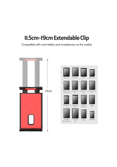 Hombey Djı Mavic 2/pro/mini/air/air 2/spark Uzaktan Kumanda İçin Telefon Ve Tablet Tutucu - Abs Malzeme - Genişlik Ayarı 11.5-19cm