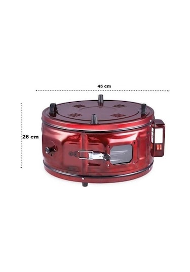 Uğur U002 Lüx Davul Fırın Yuvarlak Bordo Fırın 45 Cm Lüx Standart