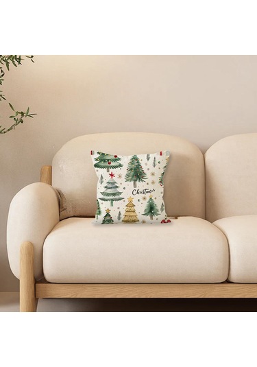 Suntek Yılbaşı Yastık Kılıfı Noel-ağacı-baskısı-a Noel Ağacı Baskısı A