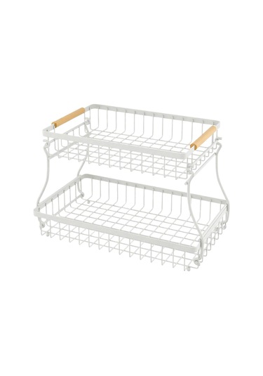 Suntek 2 Katlı Meyve Sepeti Yerden Tasarruf Sağlayan Büyük Beyaz