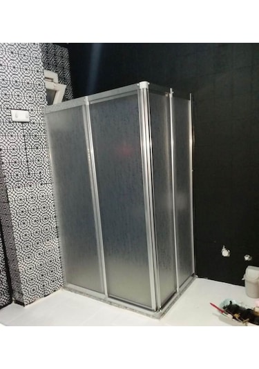 Teknesiz Mika Duşakabin Köşe Açılır Gümüş