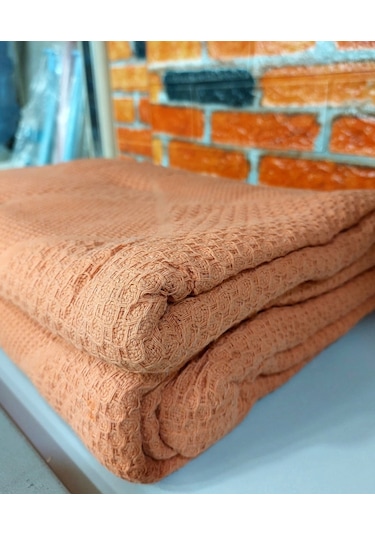 2 Adet Şaheser %100pamuk Çift Kiş. Pike240x220 Tek Pike -portakal Turuncu
