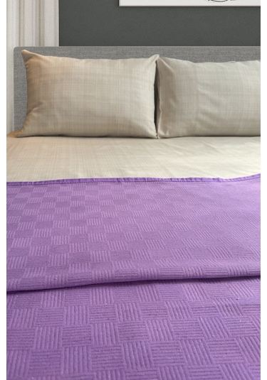 Alla Turca Çift Kişilik Doğal Pamuk Pike Mor