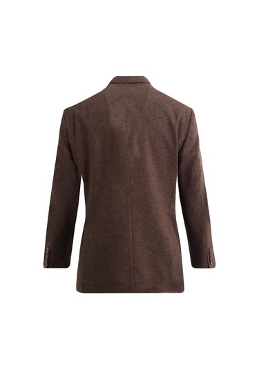 Uki Kahve Mono Yaka Klasik Ceket Kahve