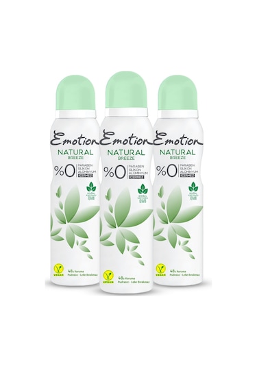 Emotion Natural Breeze Kadın Sprey Deodorant 3 x 150 ML