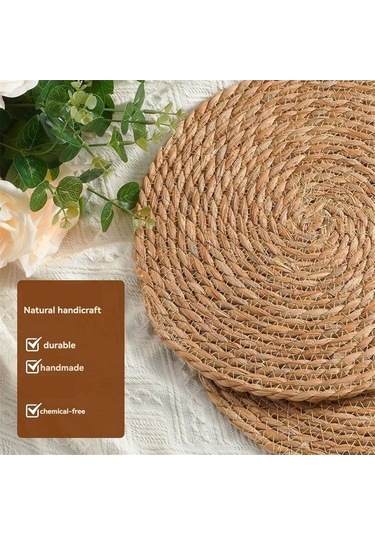 Moly Doğal Su Sümbülü T Rattan Paspaslar, Isıya Dayanıklı American Servisler, Rustik Dekorasyon Diğer