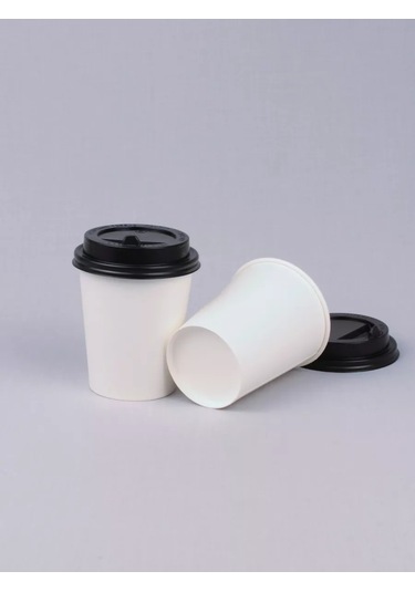 Softhomecraft Kağıt Kupa 250 Ml 50 Adet, Beyaz, Kapaklı 173946809 100 adet