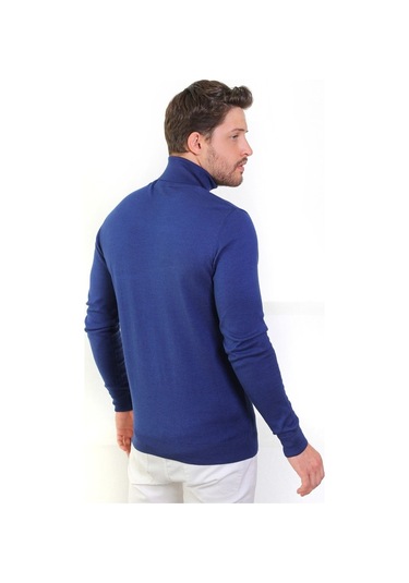 Ferraro Saks Balıkçı Yaka Pamuk Kazak Saks