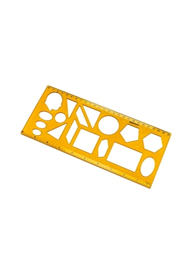 Brons Plastik Geometri Şablonu Cetveli Br-229 24 Adet