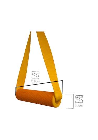 Rebuwo 3 Kademeli Ayarlanabilir Cable Cross Elciği 1 Çift - Turuncu Tutacaklı Sarı Fitness Ağırlık Çekiş / Reformer Egzersiz Aparatı 44cm